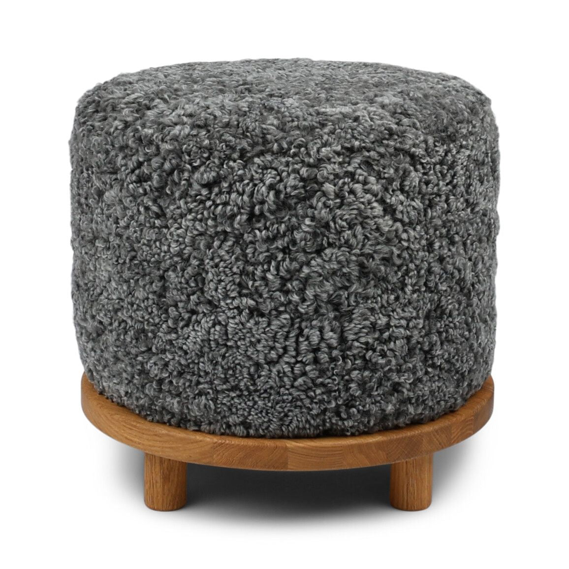 Simon Stool | Short Wool | D46xH42 cm Graphite