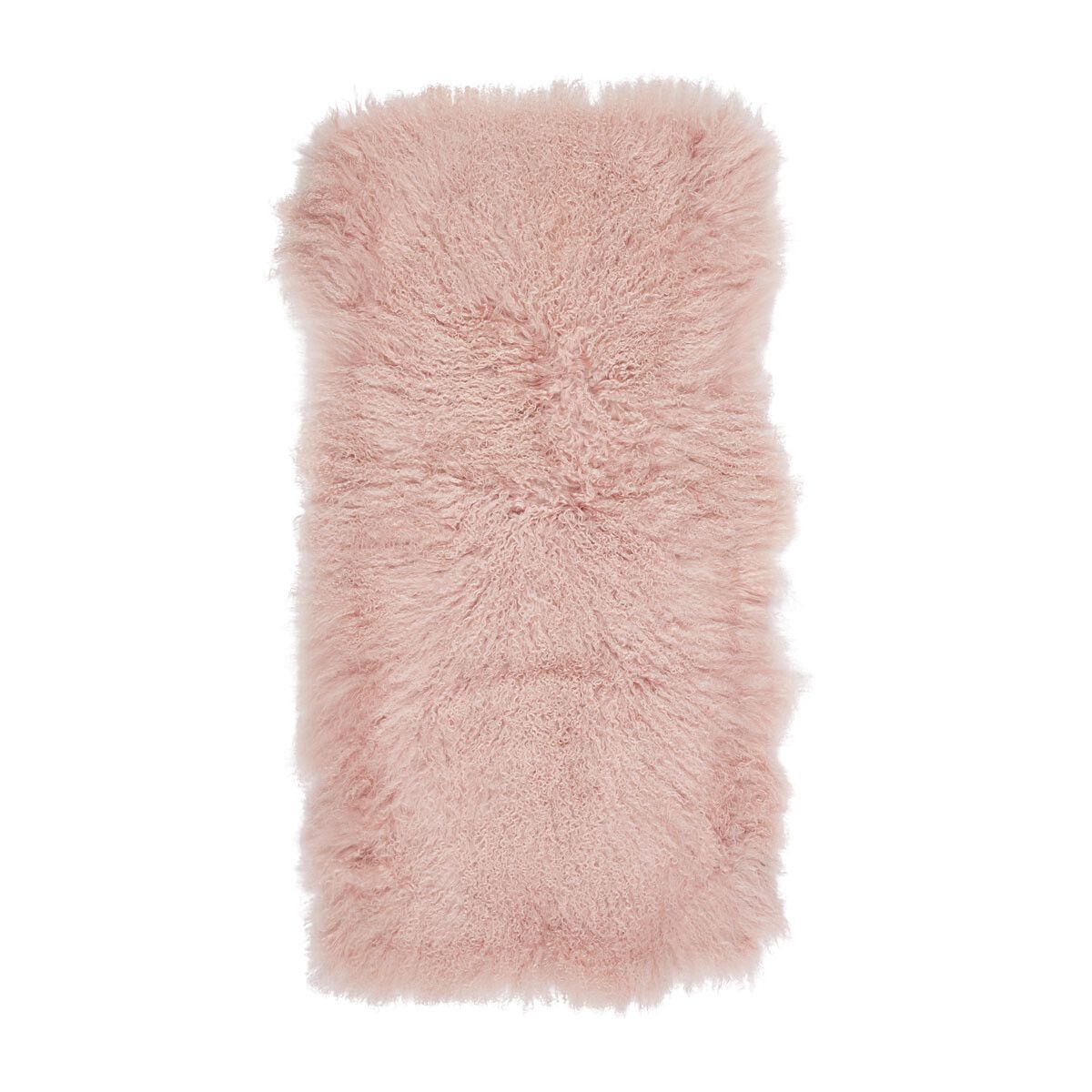 Plaid of Curly Sheepskin Rosa