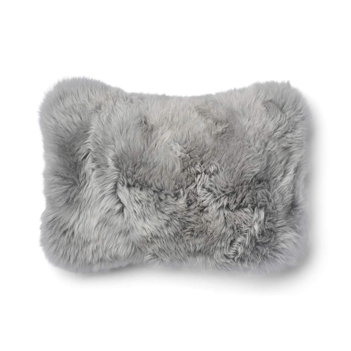Two-sided Cushion | Long Wool | 34x52 cm Glencheck-Grey/Light Grey
