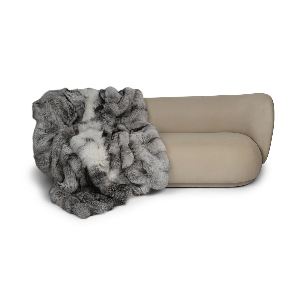 Premium Fox Throw | Cashmere Backing | Platinum Fox | 150x200 cm