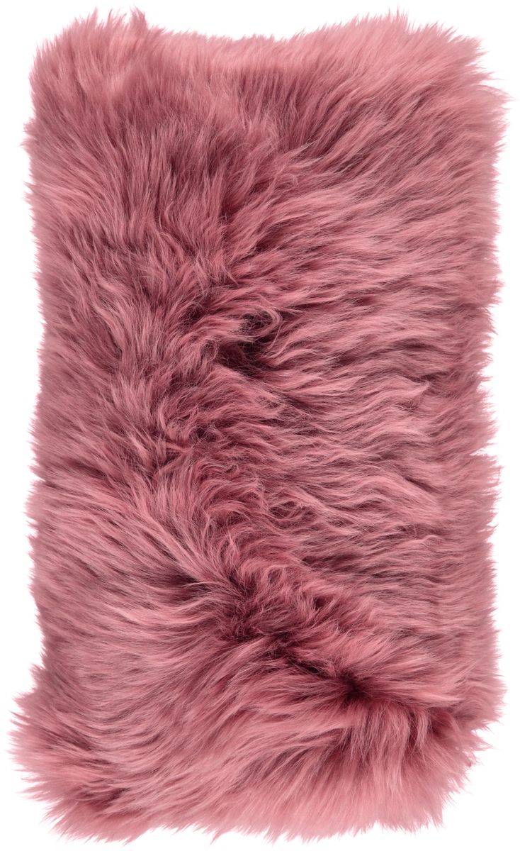 Long Wool Sheepskin Cushion | 28x56 cm Old Rose