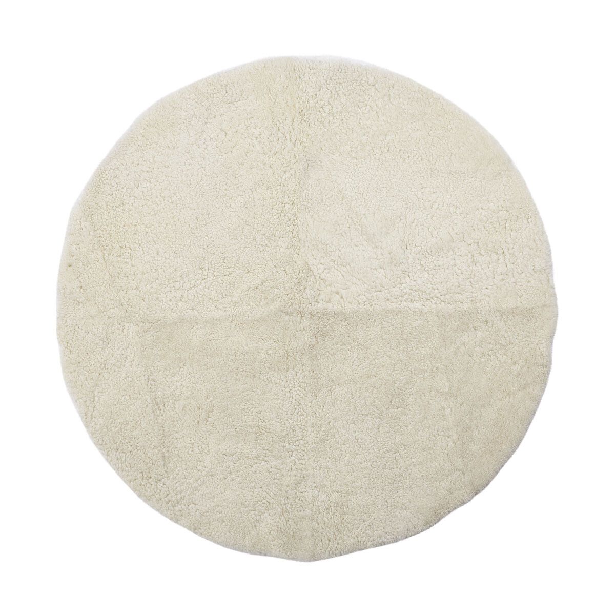 Short Wool Curly Sheepskin Design Rug | Ø180 cm
