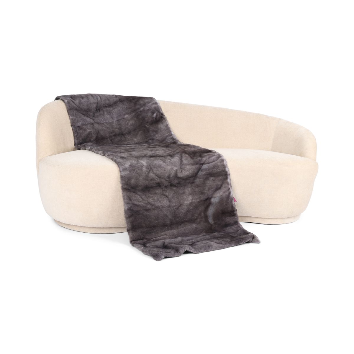Mink Throw | Cashmere Backing | Blue Irish | 68x212 cm