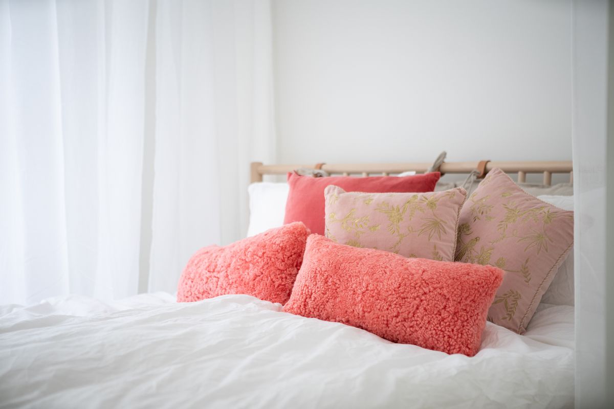 Short Wool Cushion | Doublesided | 30x60 cm Coral Peach
