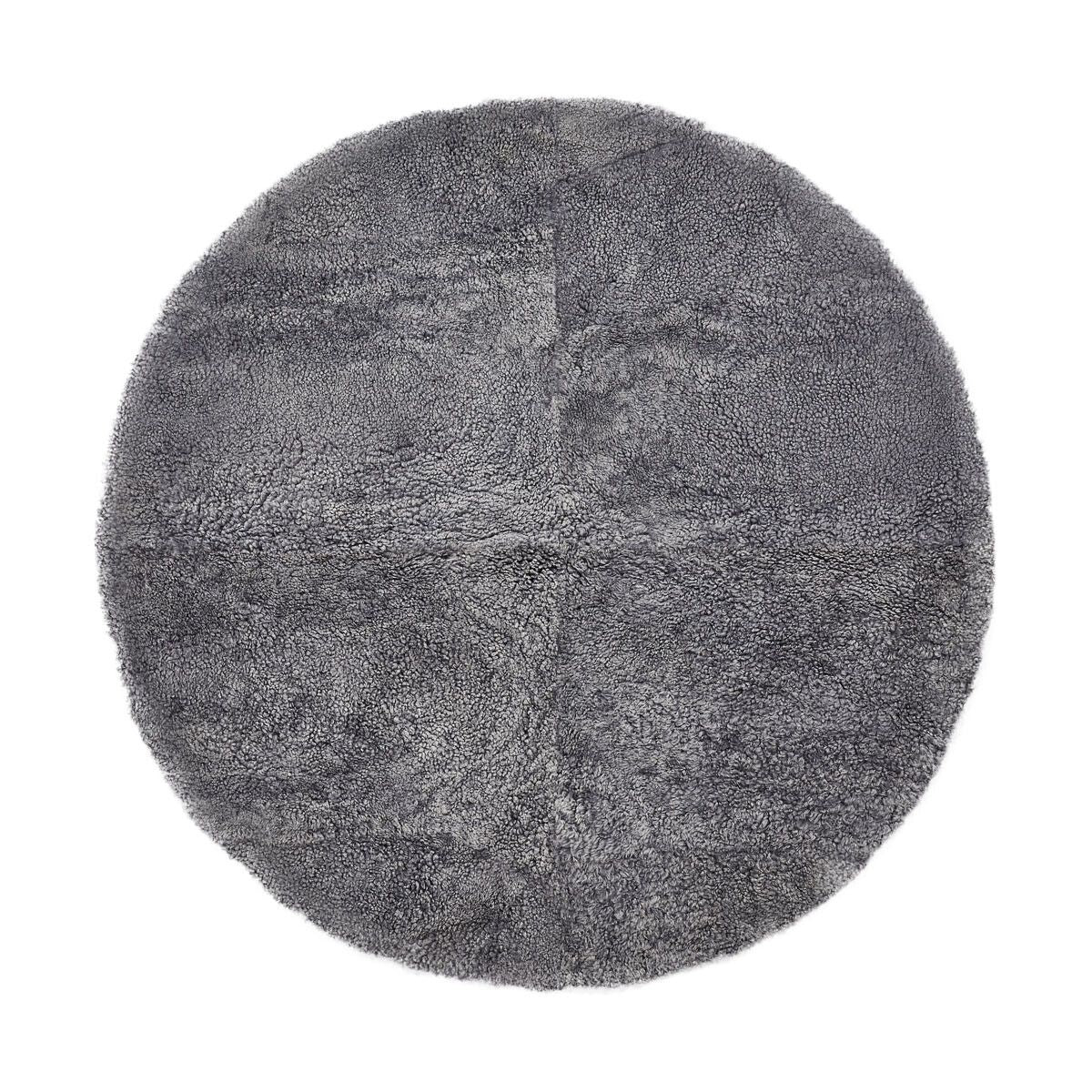 Short Wool Curly Sheepskin Design Rug | Ø140 cm