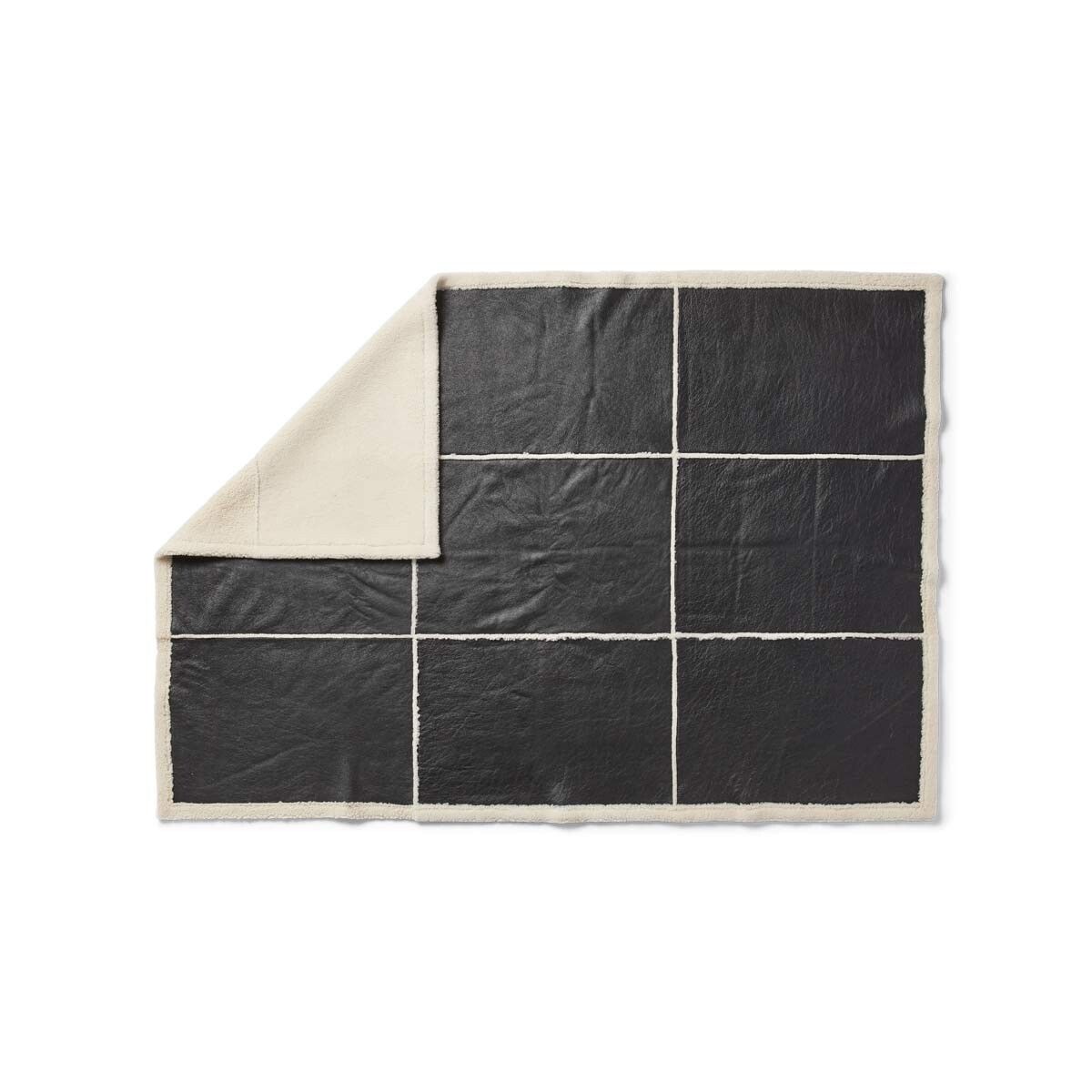 Addison Throw | Double Face Sheepskin Black/White