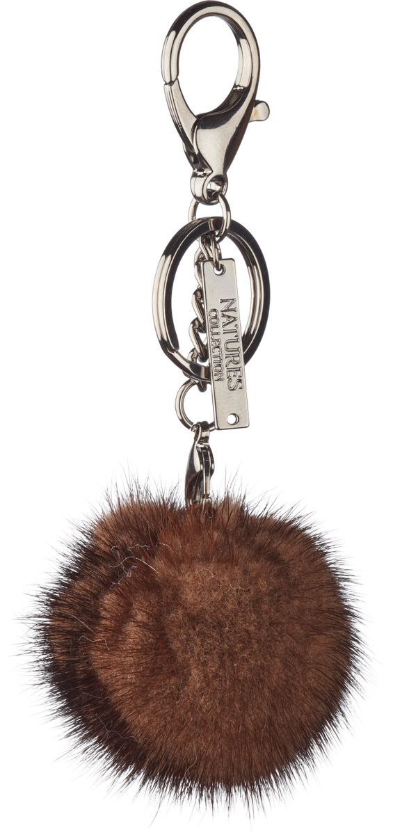 Pom Pom Keyring Middle Brown