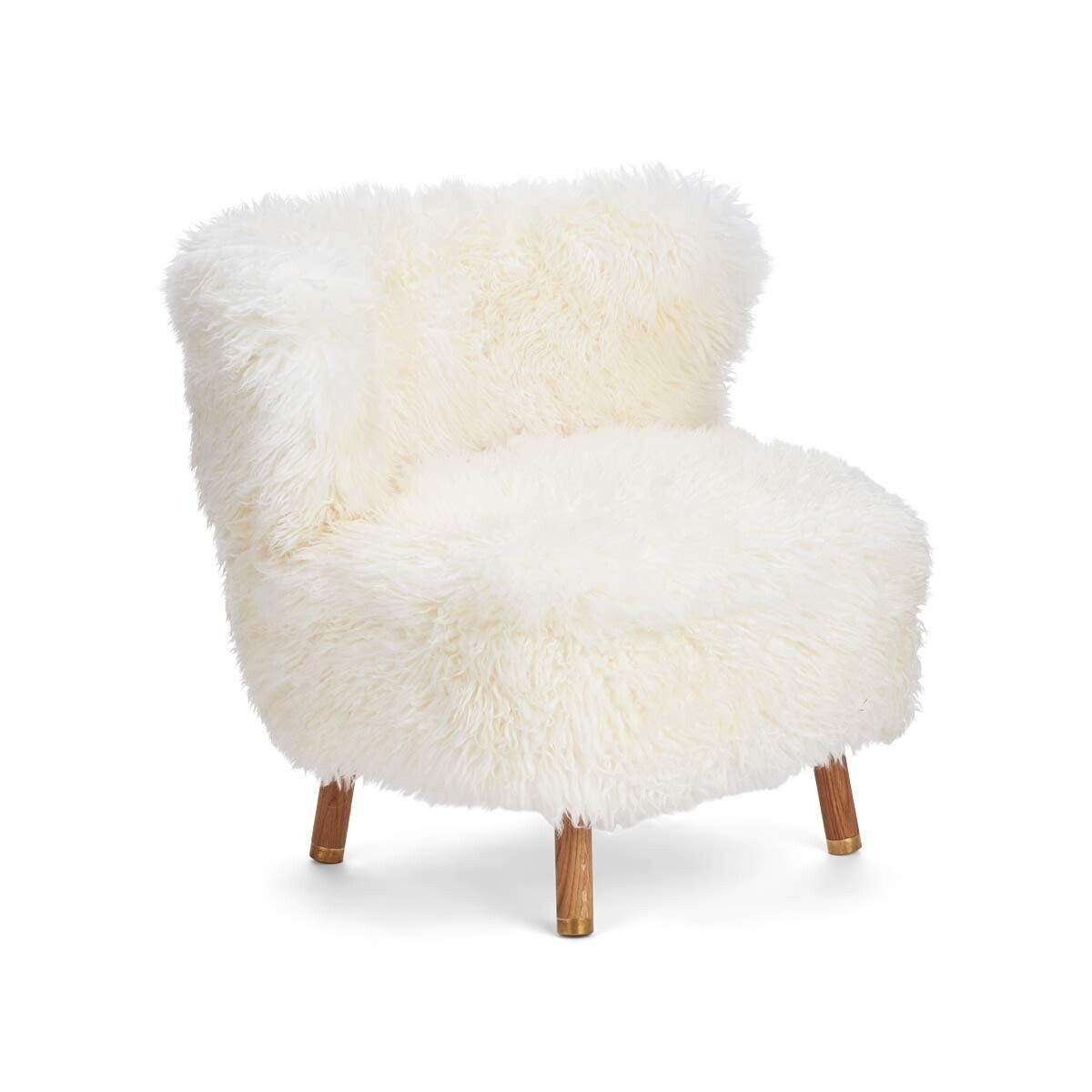 Emil Lounge Chair | Long Wool Snow White