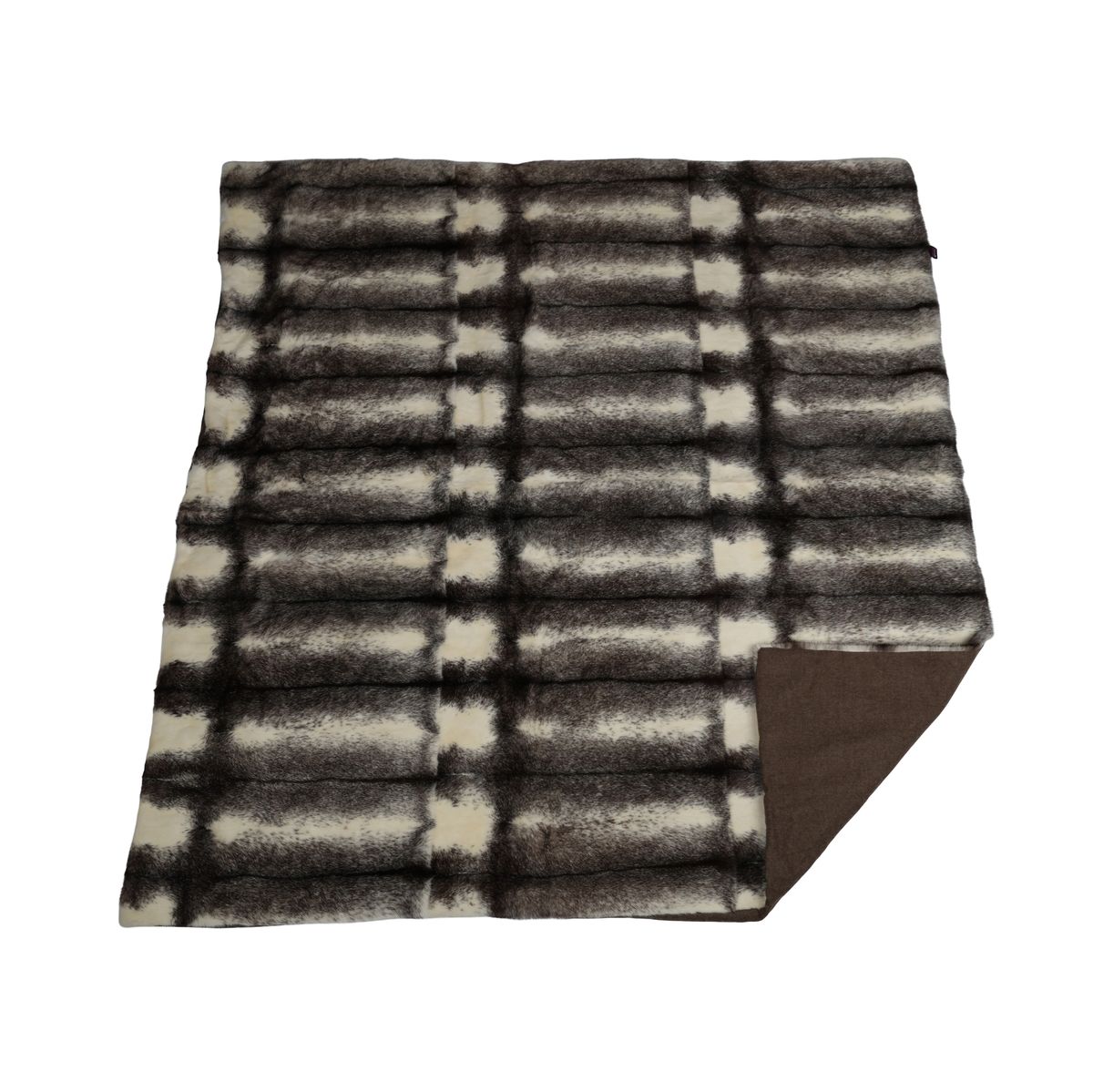 Mink Throw | Cashmere Backing | Black Cross | 160x160 cm
