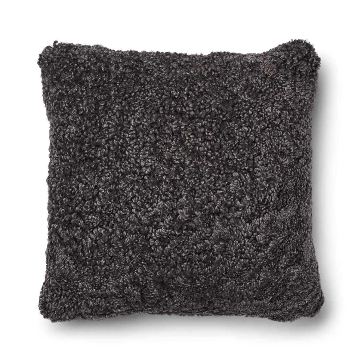 Short Wool Sheepskin Cushion | Two-sided |52x52 cm | 34x52 cm Brown/Cappuccino