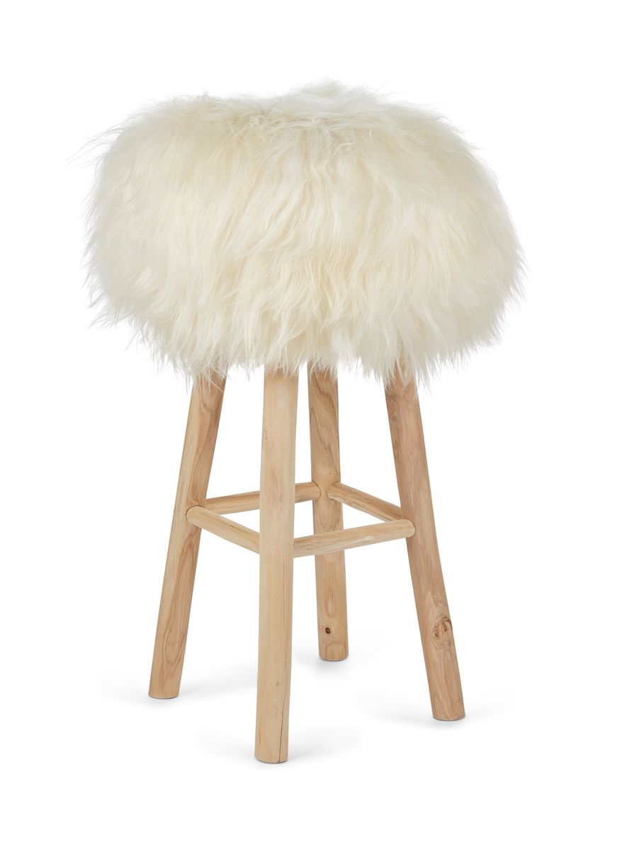 Long-Wool Stool Cover | Icelandic Sheepskin Off White