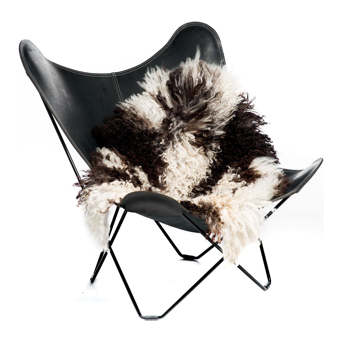 Austrian Curly Sheepskin | Natural Colors | 90 cm Mix/Spotted