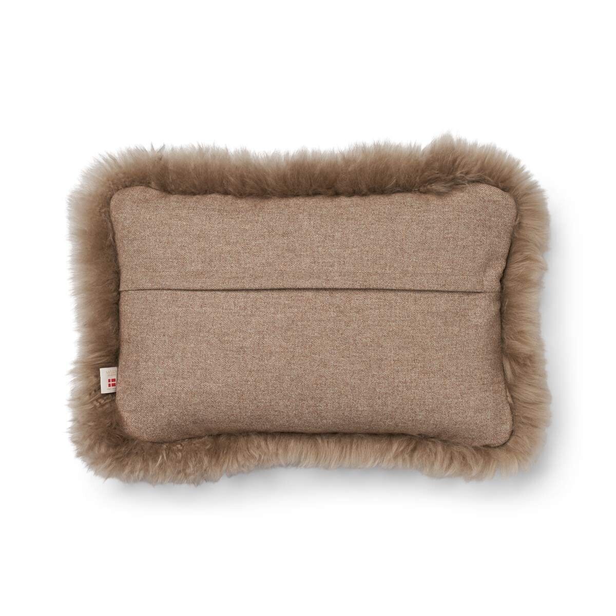Wool Cushion | Long Wool Trim  | 52x52 cm | 34x52 cm Beige/Taupe