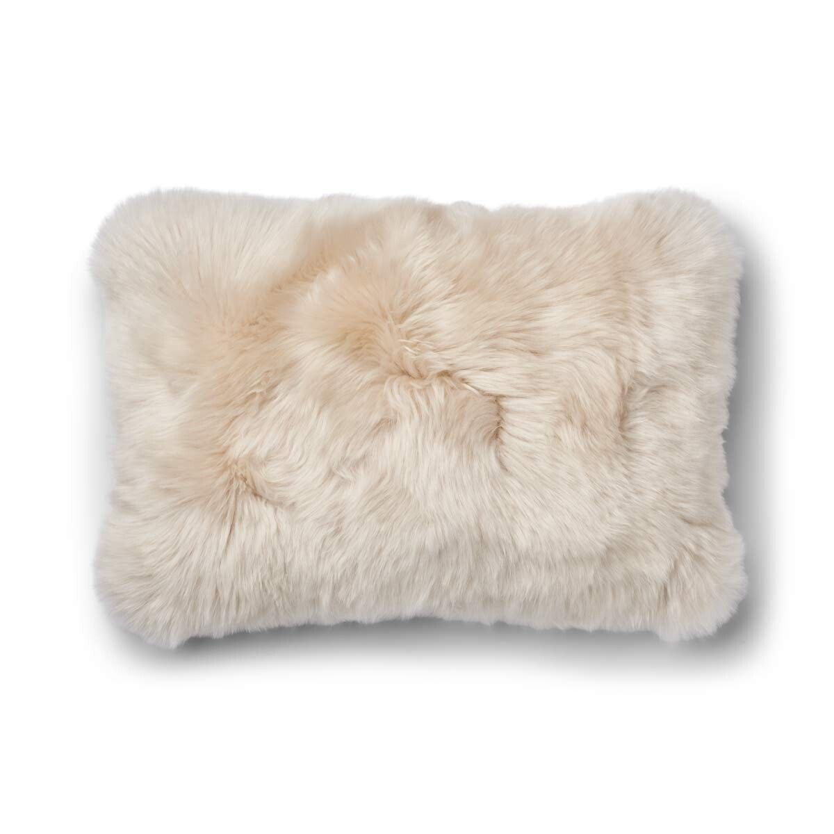 Two-sided Cushion | Long Wool | 52x52 cm | 34x52 cm Sand-Beige/Linen