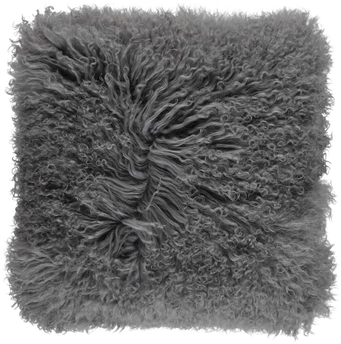 Curly Sheepskin Cushion | Doublesided | 40x40 cm Steel