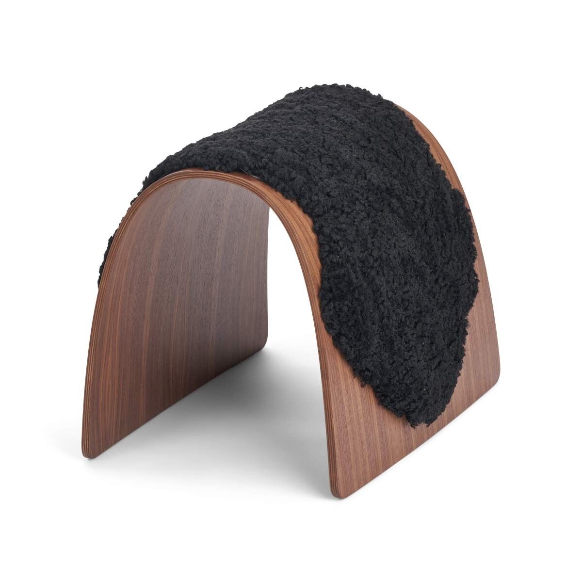 Sheep Stool Cover | Short Wool Black
