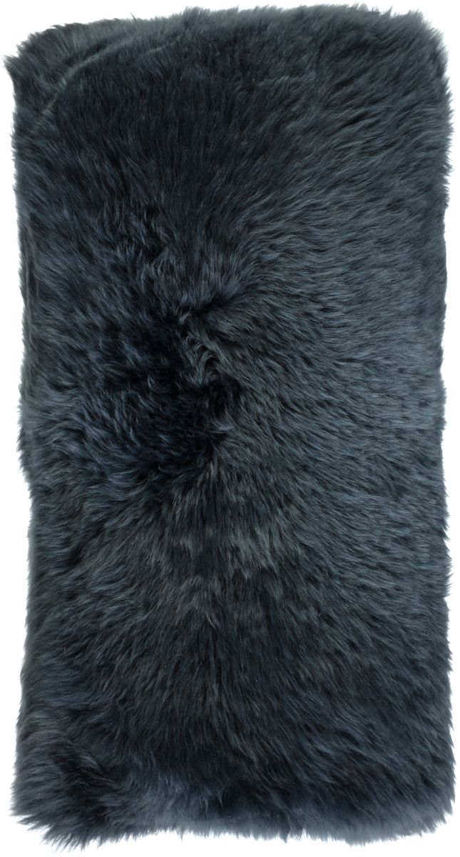 Long Wool Sheepskin Cushion | 28x56 cm Navy
