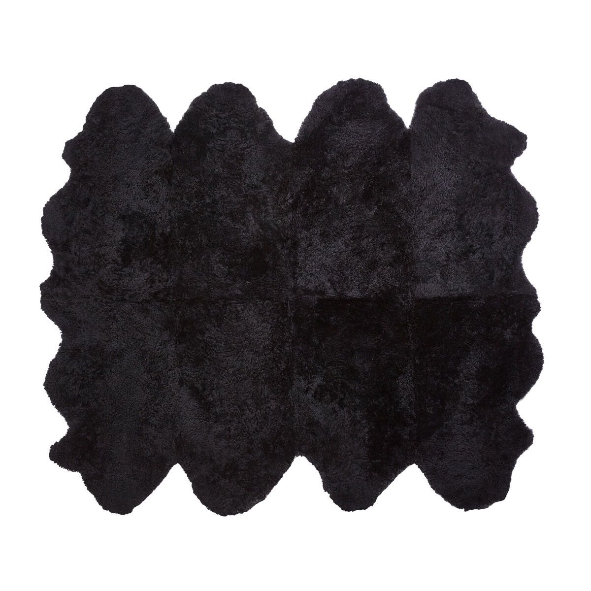 New Zealand Sheepskin | Short Curly Wool | Rug 180x214 cm Black