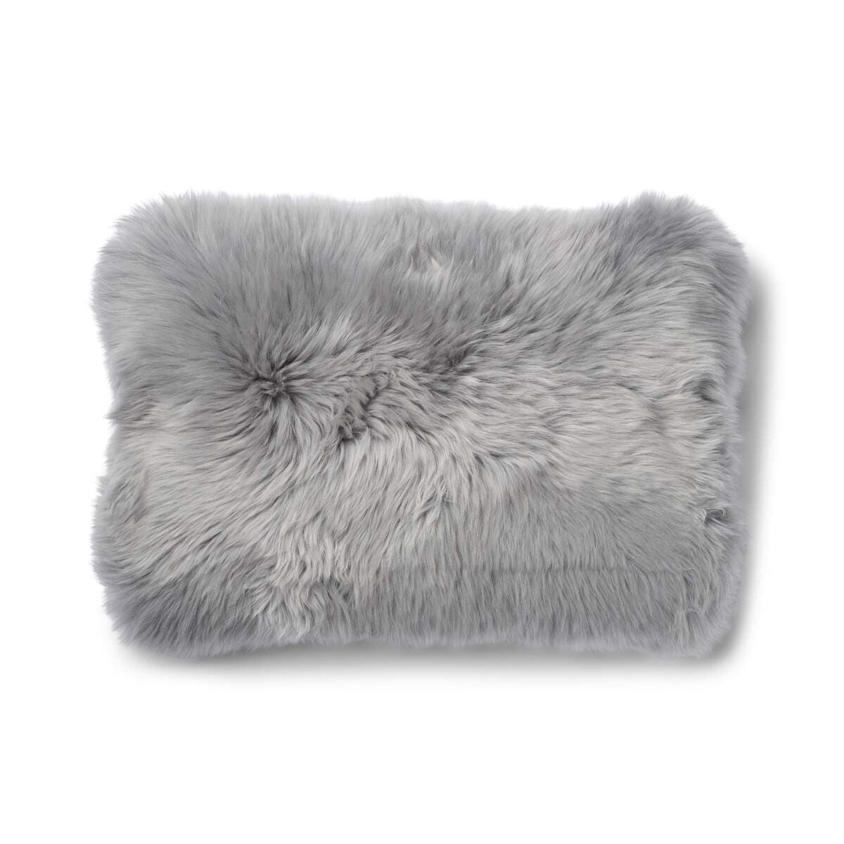 Long Wool Sheepskin Cushion | 52x52 cm | 34x52 cm Stone/Light Grey