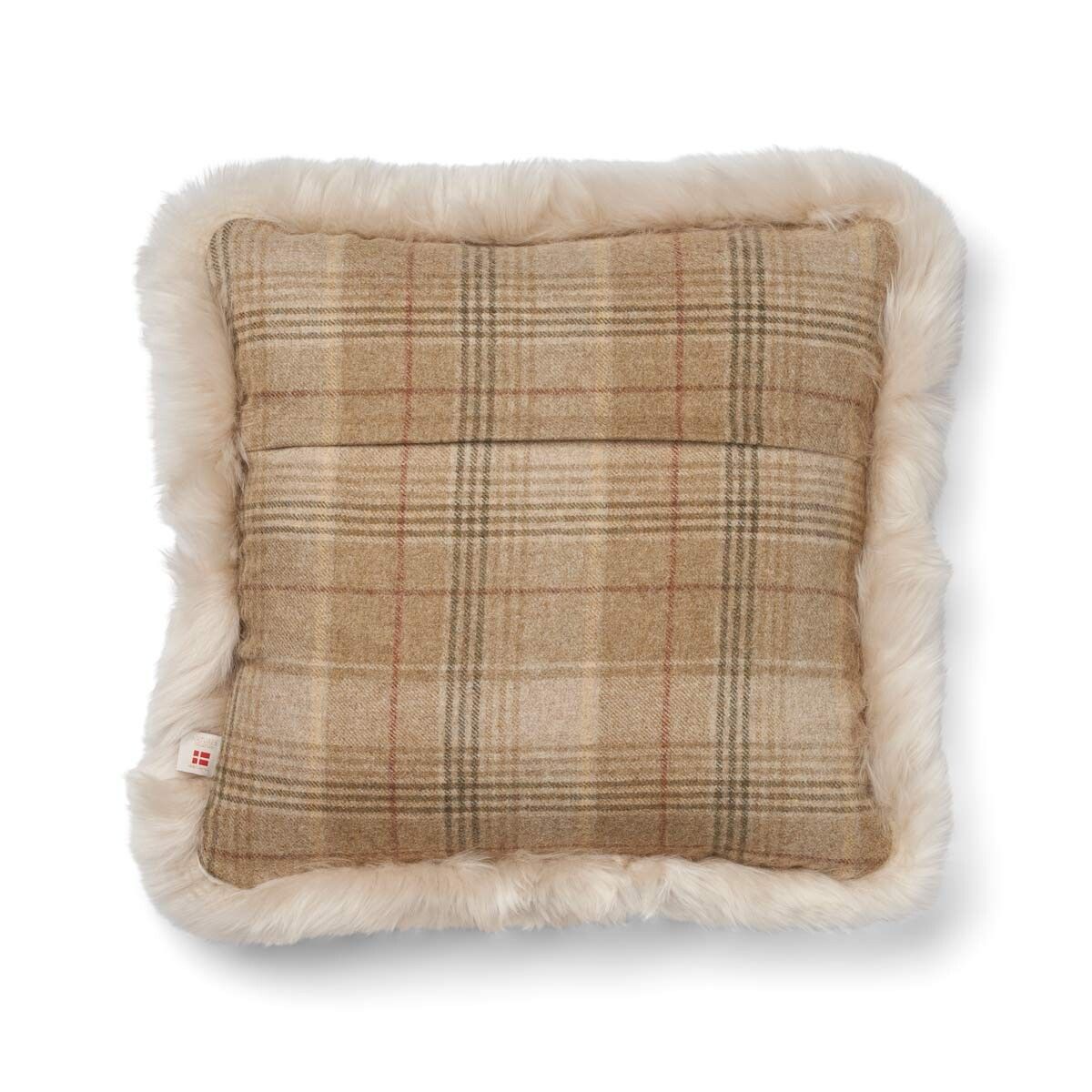 Wool Cushion | Doublesided | LW trim | 52x52 cm Sand-Beige/Linen