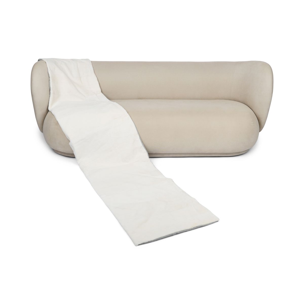 Mink Throw | Cashmere Backing | White | 52x258 cm