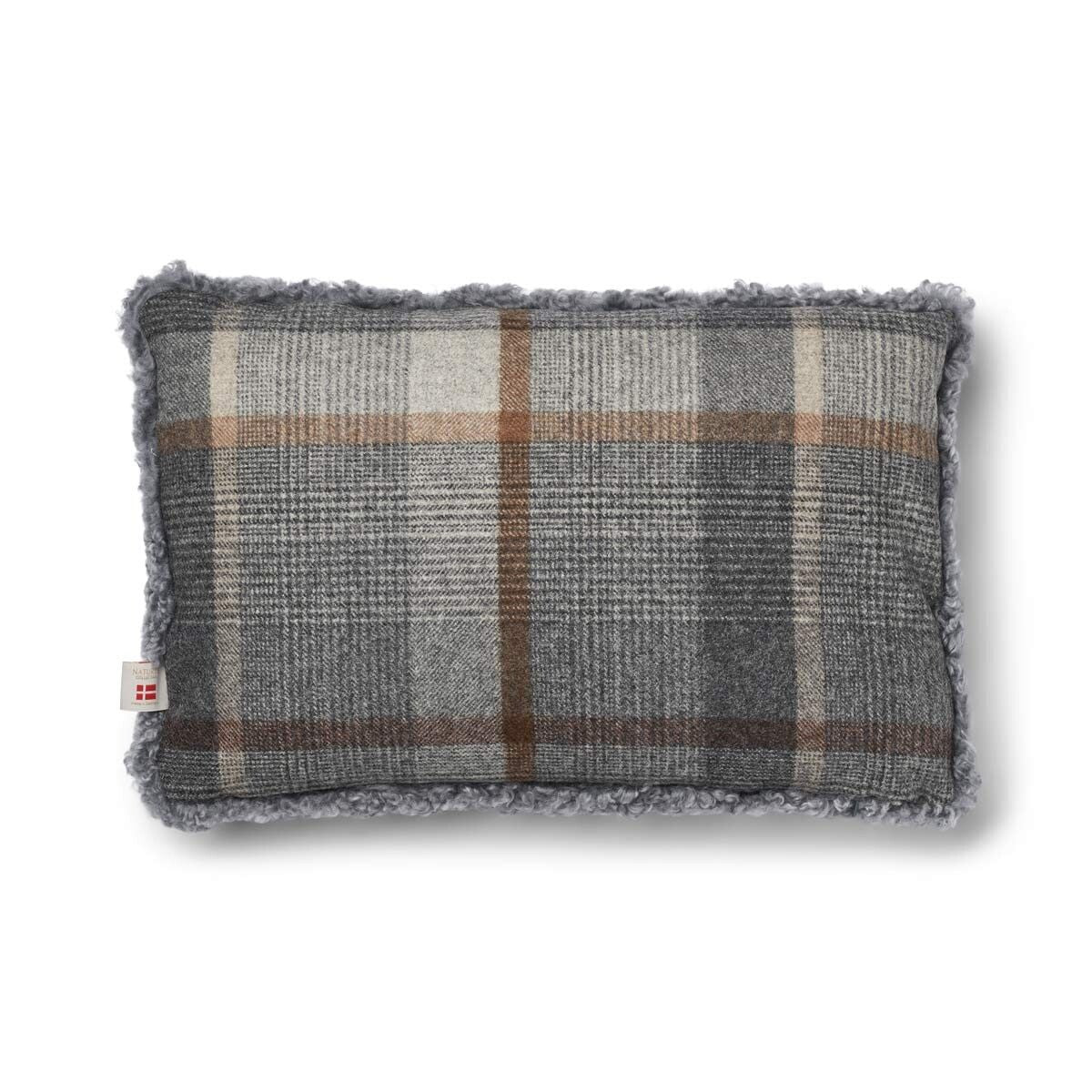 Two-sided Cushion | Short Wool | 52x52 cm | 34x52 cm Glencheck-Grey/Light Grey