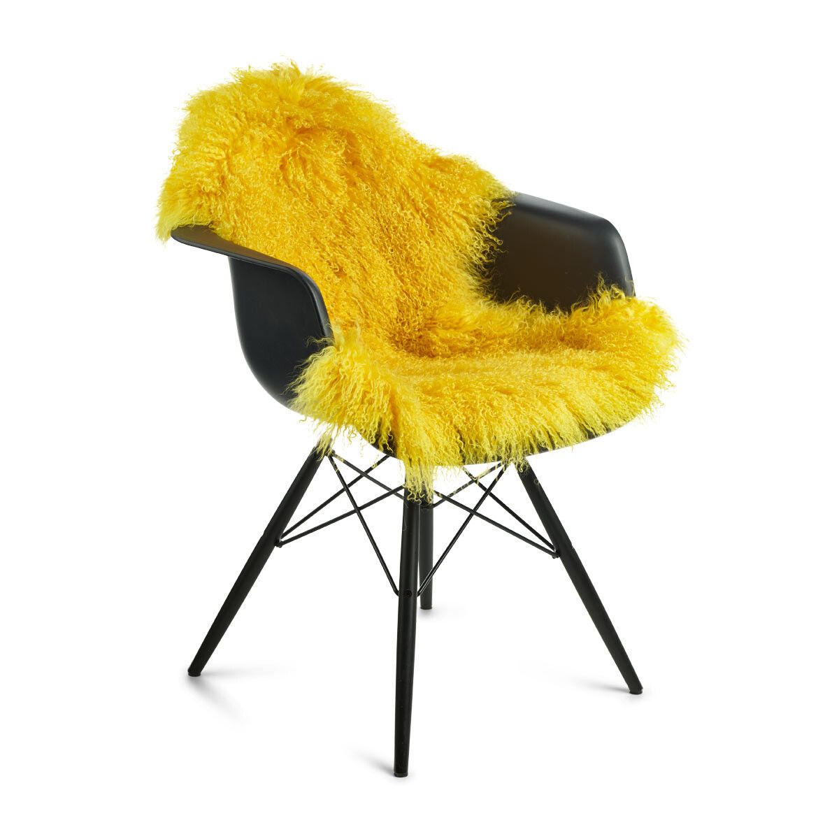 Curly Sheepskin | Mongolian | 85x50 cm Lemon