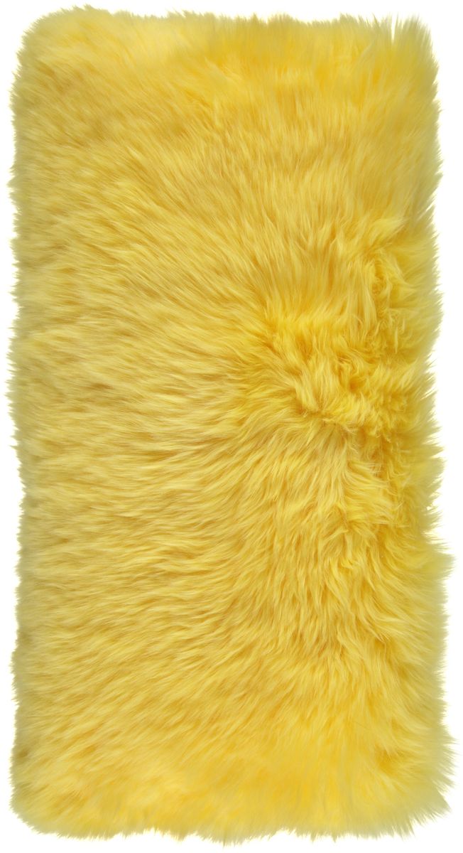 Long Wool Sheepskin Cushion | 28x56 cm Lemon
