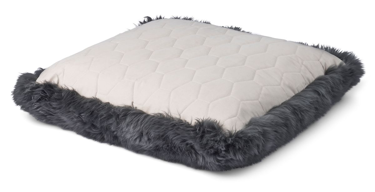 Maxi Float Cushion | Long Wool | 90x90 cm Steel