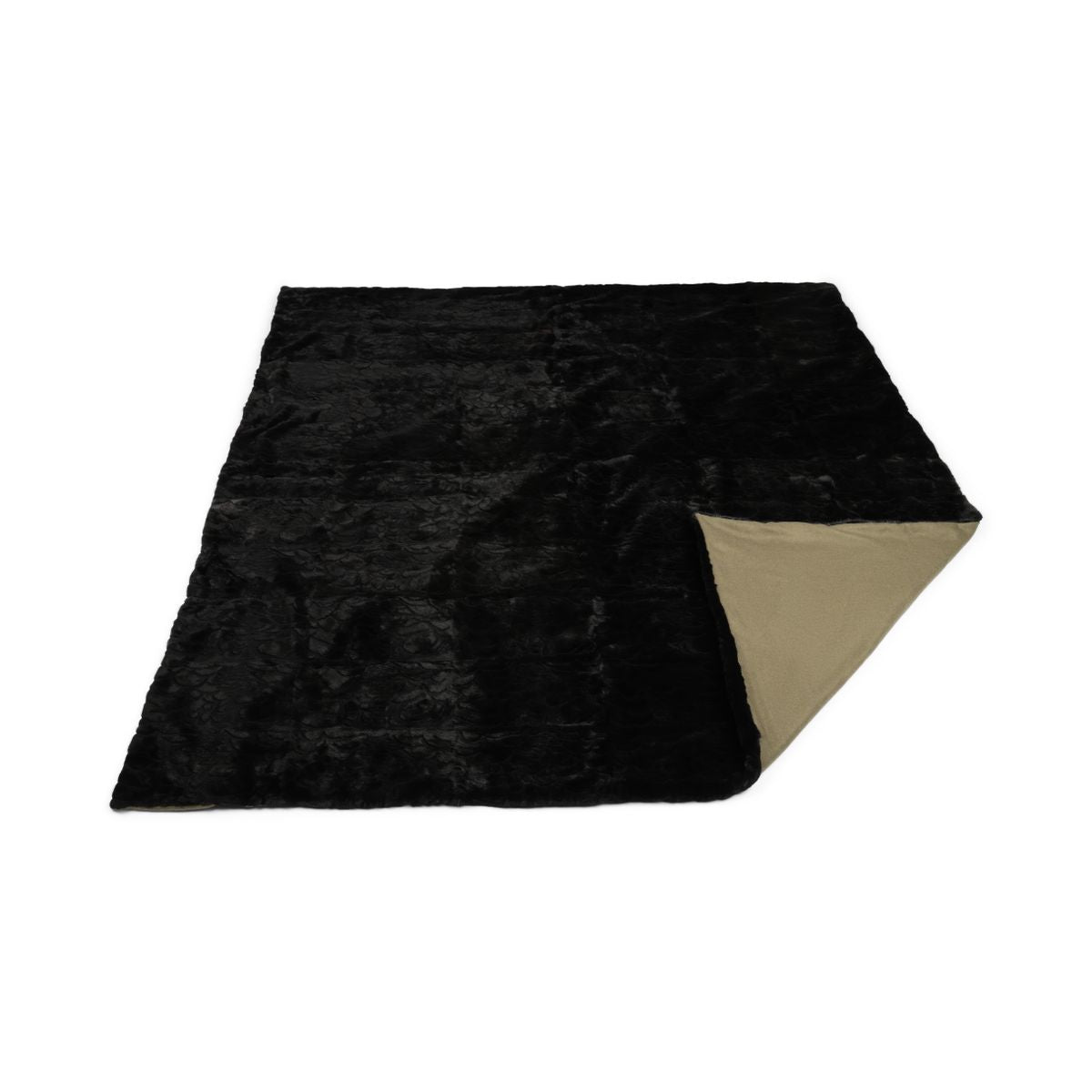 Mink Throw | Cashmere Backing | Black | 200x200 cm