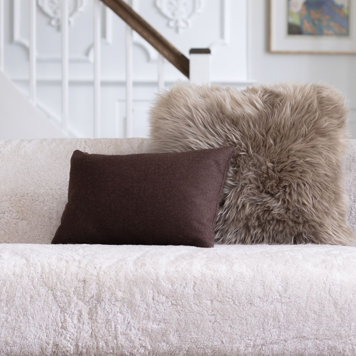 Doublesided Cushion | 100% Wool | 52x52 cm Beige
