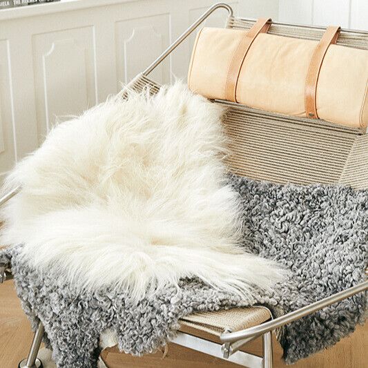 Icelandic Sheepskin | Long Wool | 90 cm Natural Grey
