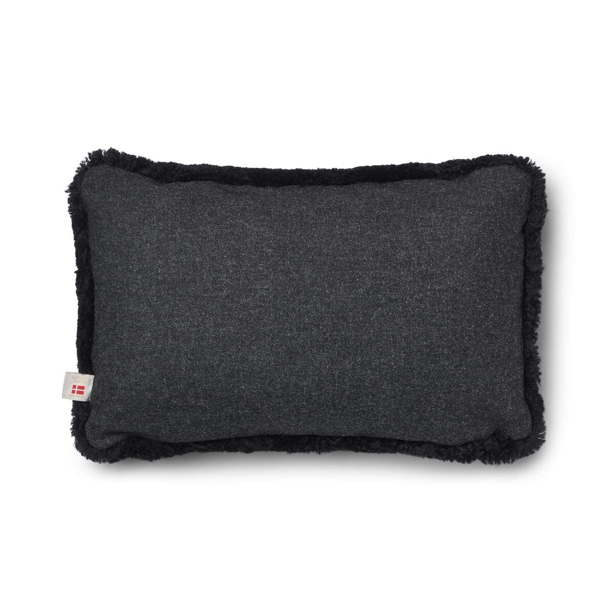Short-Wool Sheepskin Cushion | 52x52 cm | 34x52 cm Charcoal/Black