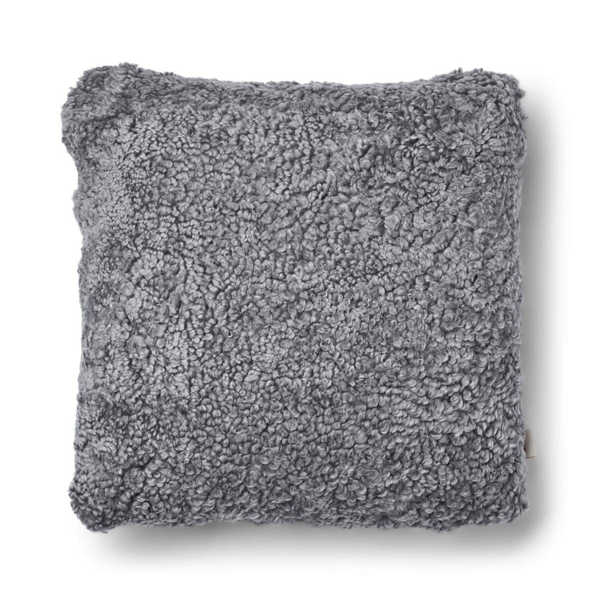 Short Wool Sheepskin Cushion | Two-sided |52x52 cm | 34x52 cm Stone/Light Grey