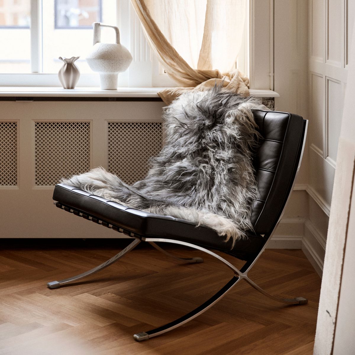 Icelandic Sheepskin | Long Wool | 100-120 cm Natural Grey