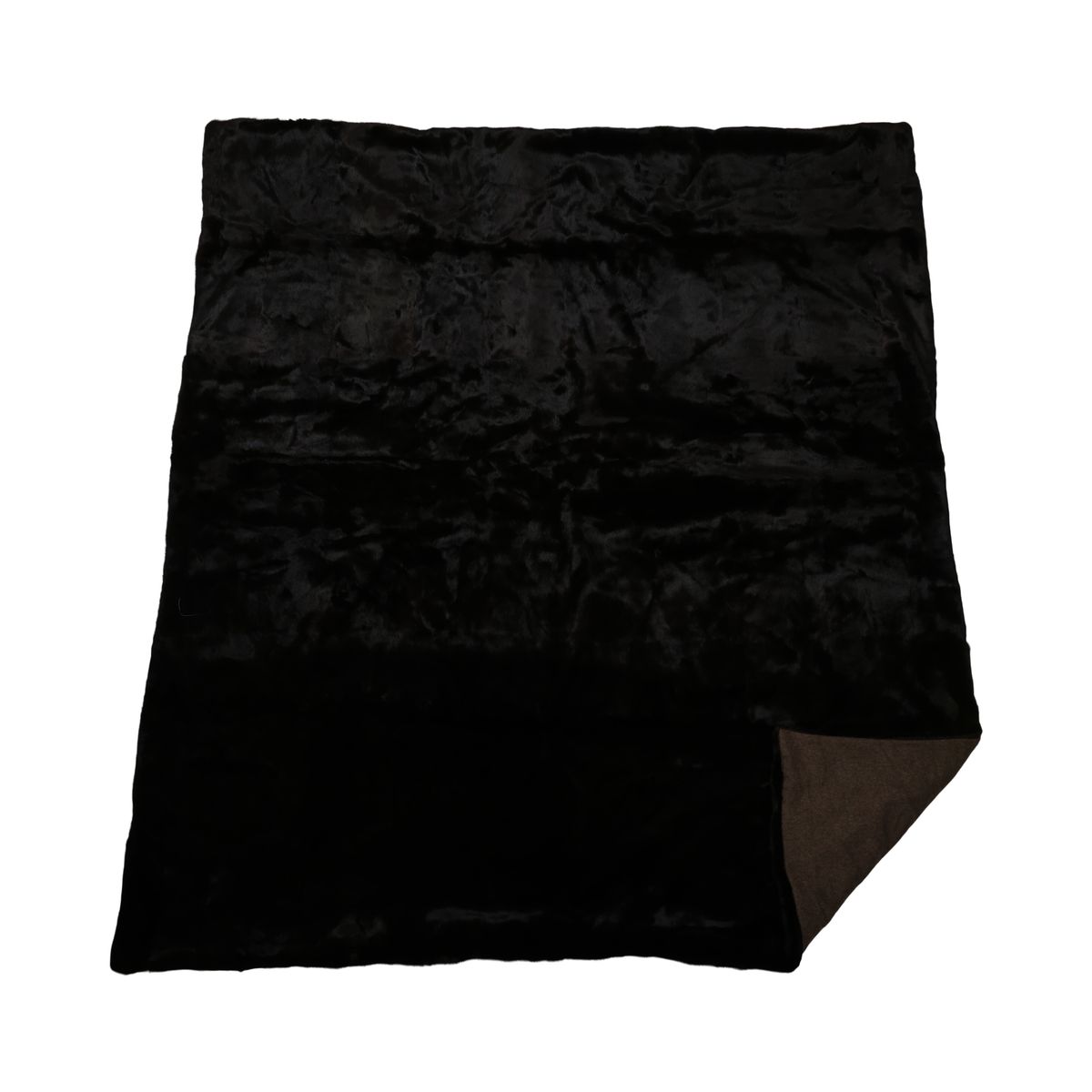 Mink Throw | Cashmere Backing | Natural Dark Brown | 190x210 cm