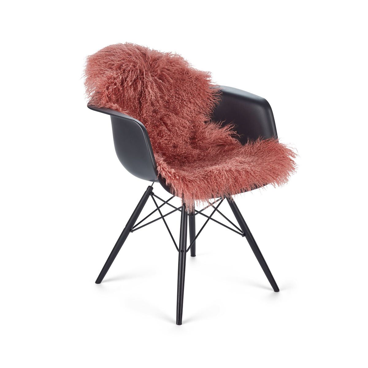 Curly Sheepskin | Mongolian | 85x50 cm Old Rose