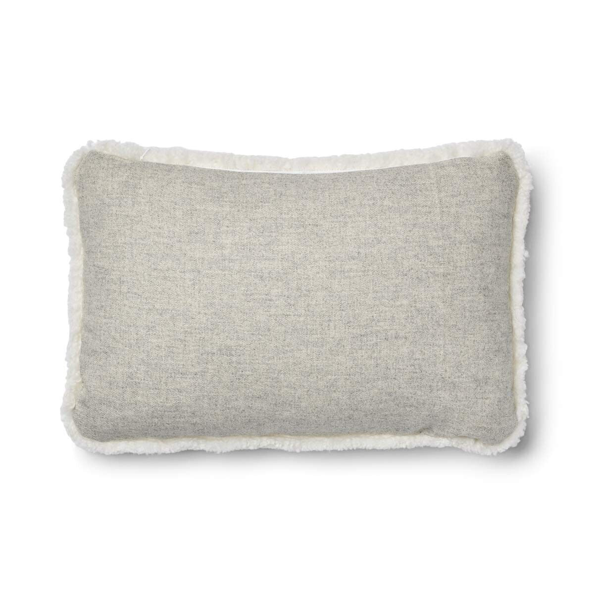 Short-Wool Sheepskin Cushion | 52x52 cm | 34x52 cm Silver/Ivory
