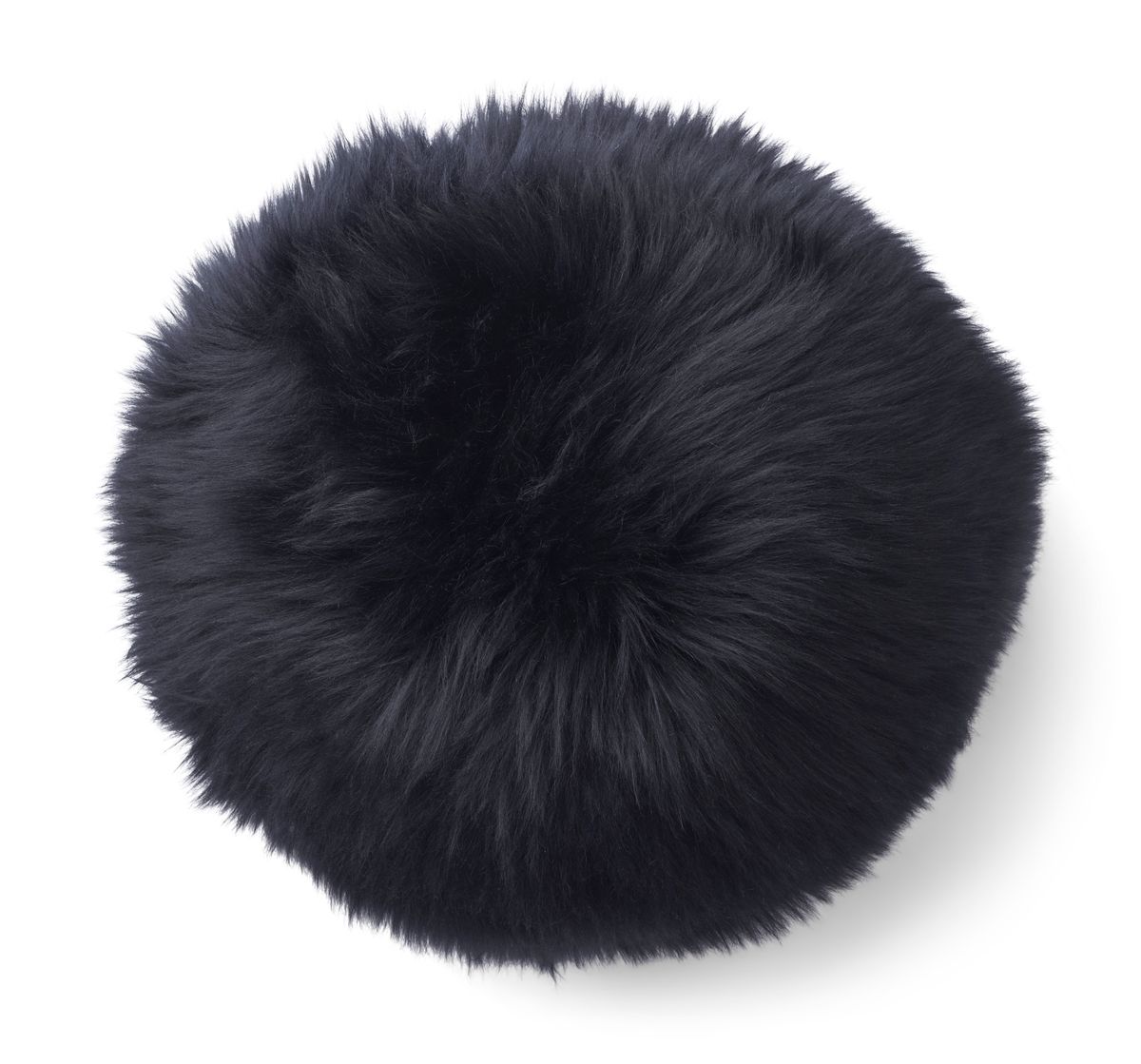 Angelite Round Cushion | D30 cm | D25 | D35 | Long Wool Black