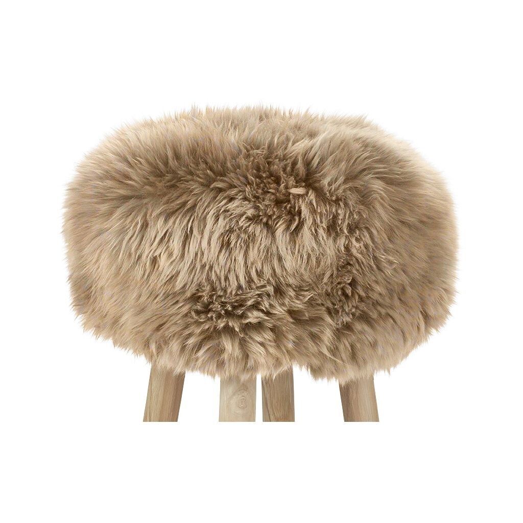 Sheepskin Stool Cover | Ø35xH17 cm Taupe