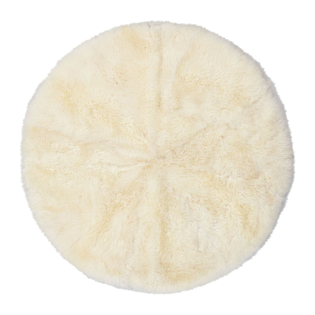 Long Wool Sheepskin Design Rug | Ø140 cm Ivory