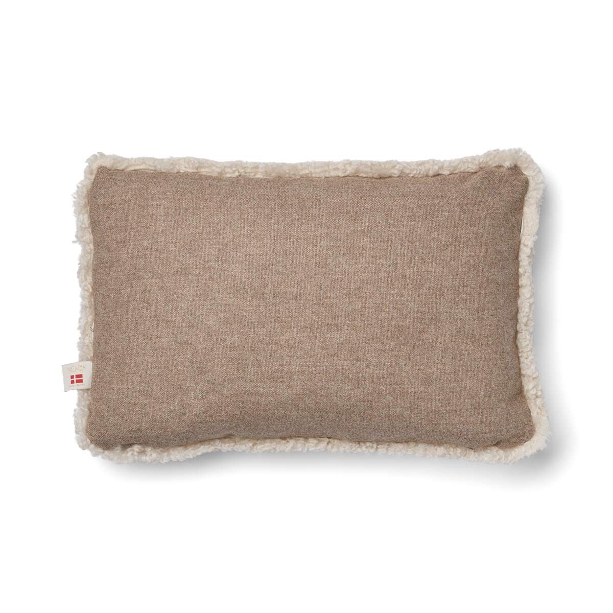 Short Wool Sheepskin Cushion | Two-sided |52x52 cm | 34x52 cm Beige/Pearl