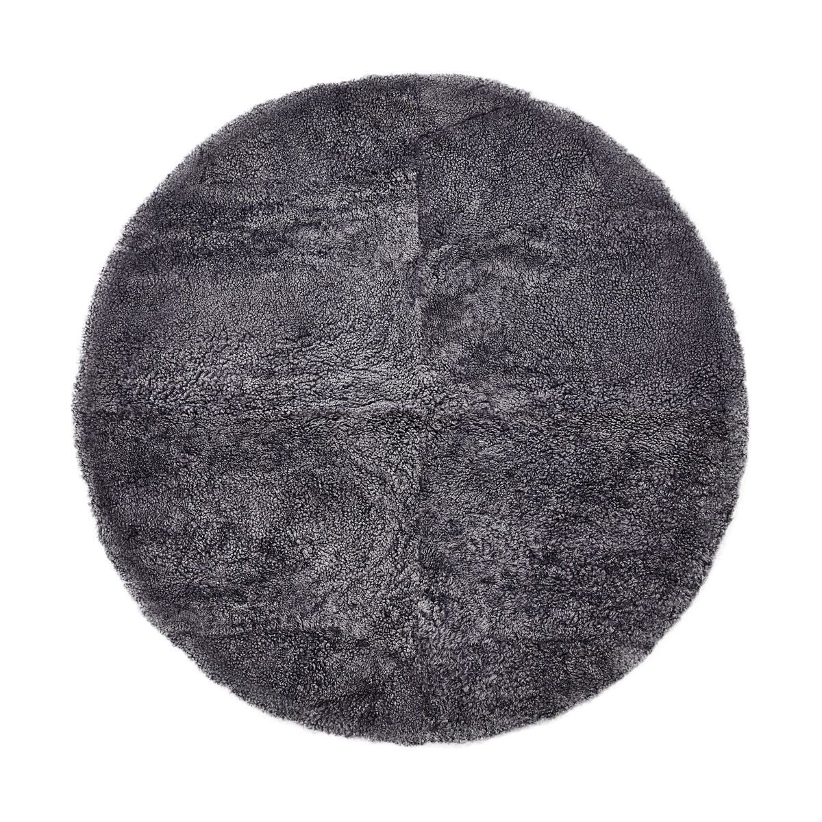 Short Wool Curly Sheepskin Design Rug | Ø140 cm Anthracite