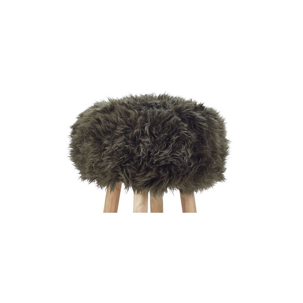 Sheepskin Stool Cover | Ø35xH17 cm Hedge Green
