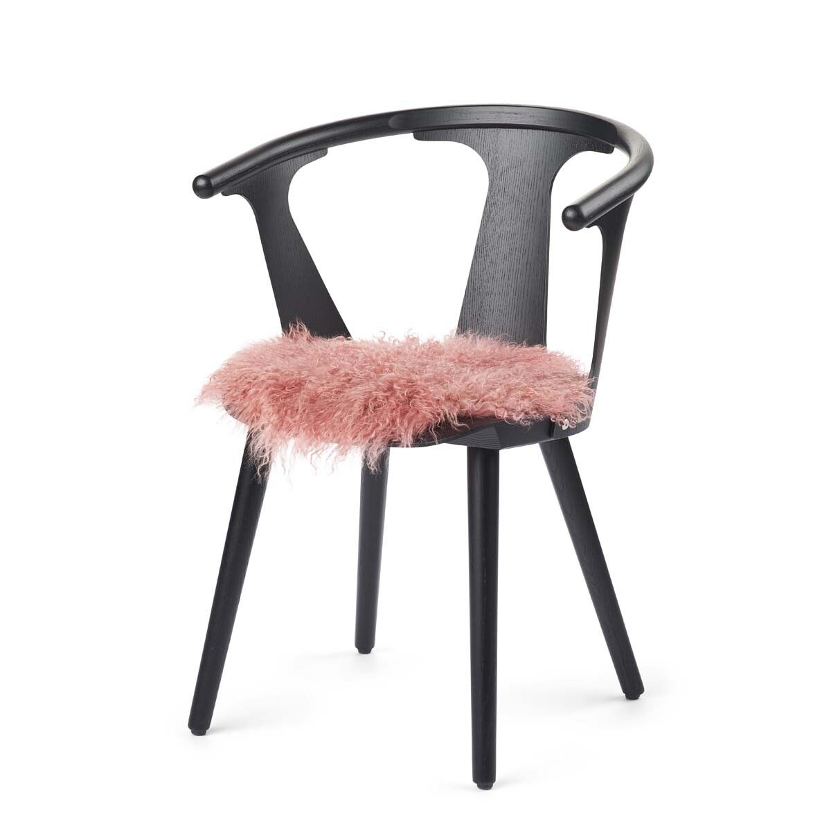 Tibetan Sheepskin Seat Cover | Ø38cm Old Rose