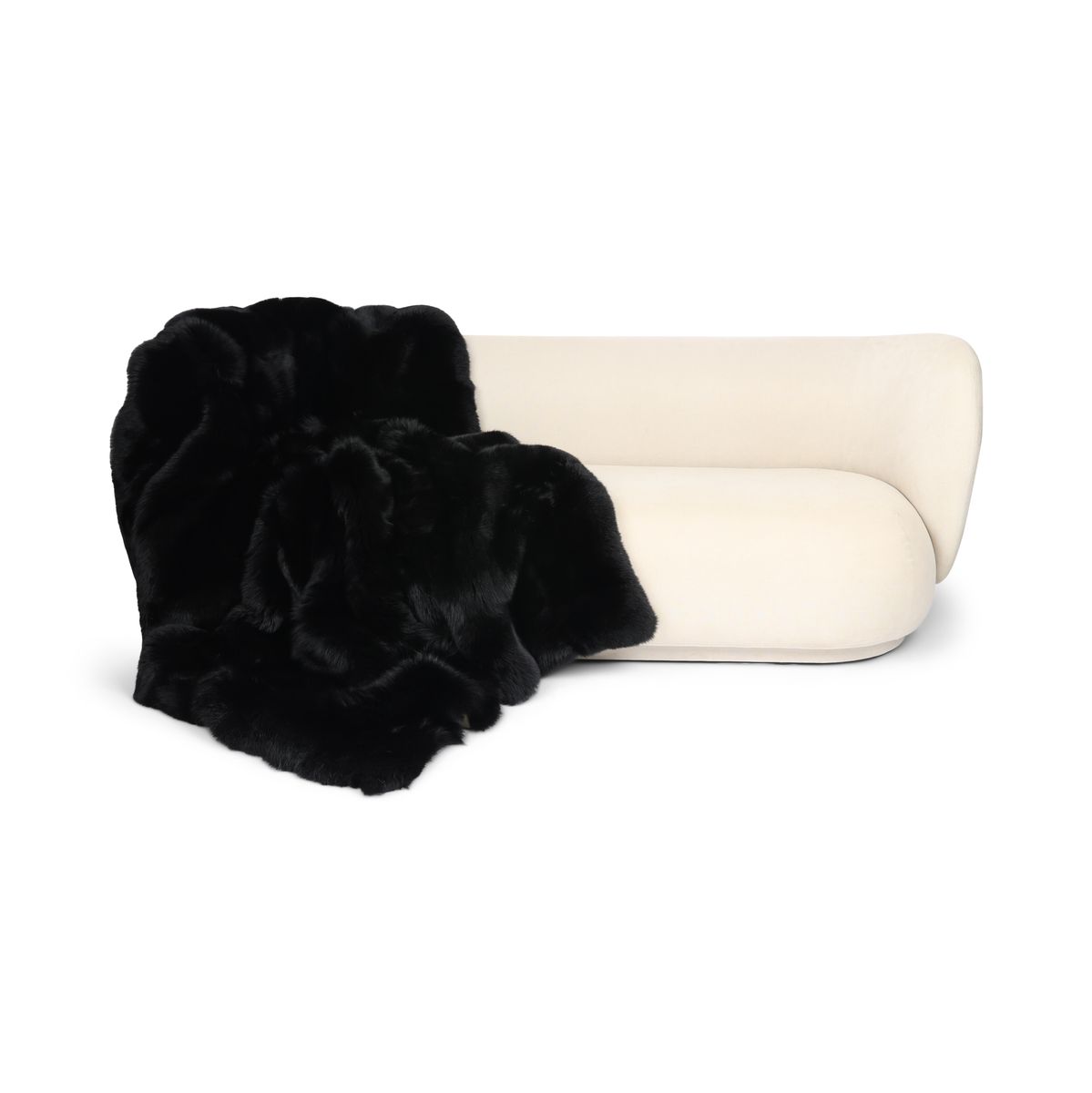 Premium Fox Throw | Cashmere Backing | Black | 160x200 cm