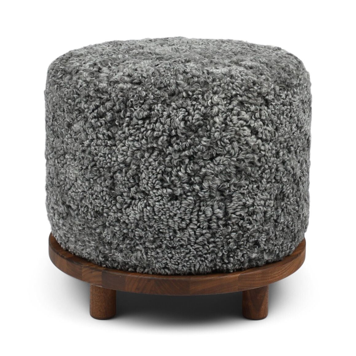 Simon Stool | Short Wool | D46xH42 cm Graphite