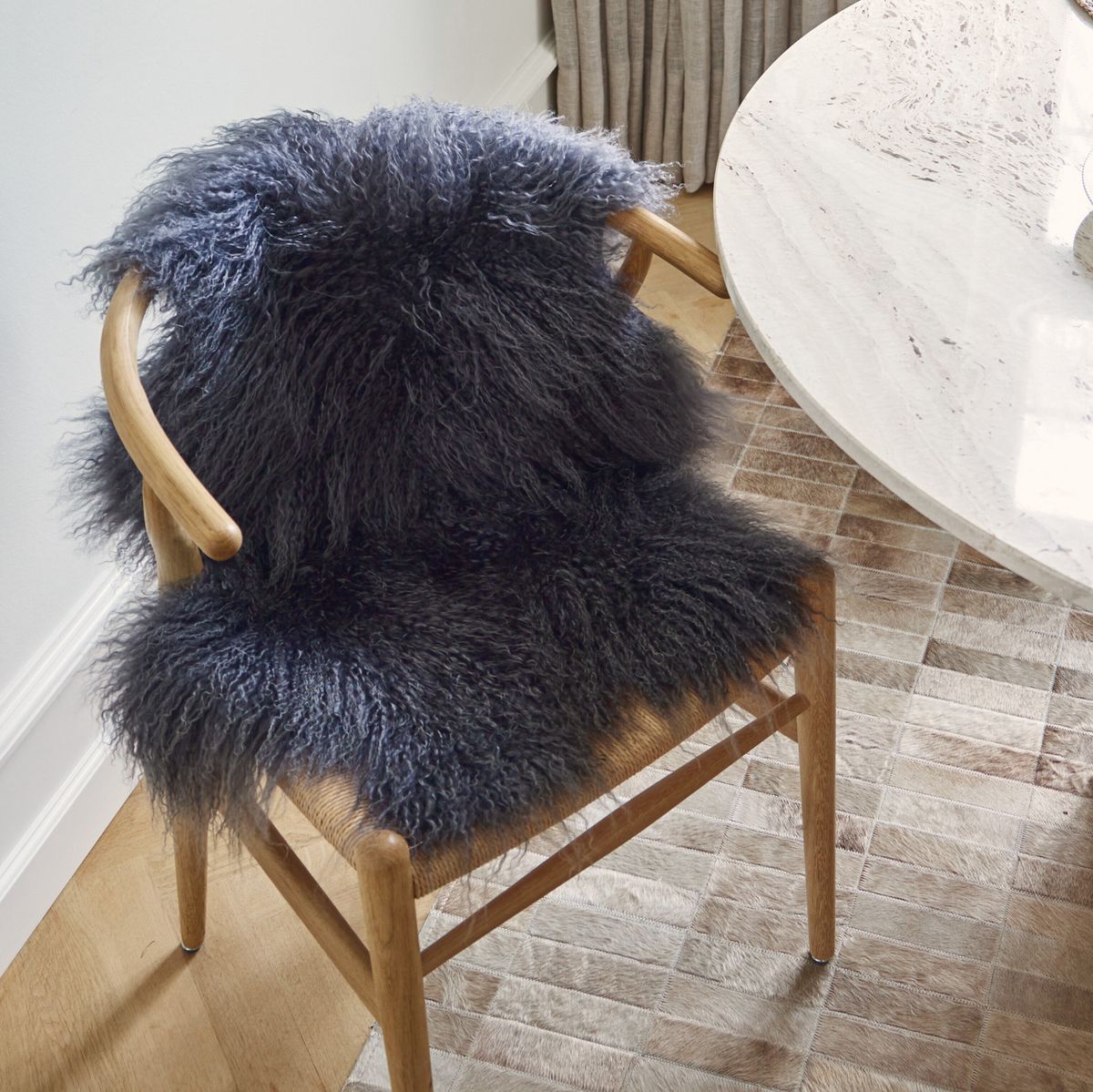 Curly Sheepskin | Mongolian | 85x50 cm Arctic Sunrise