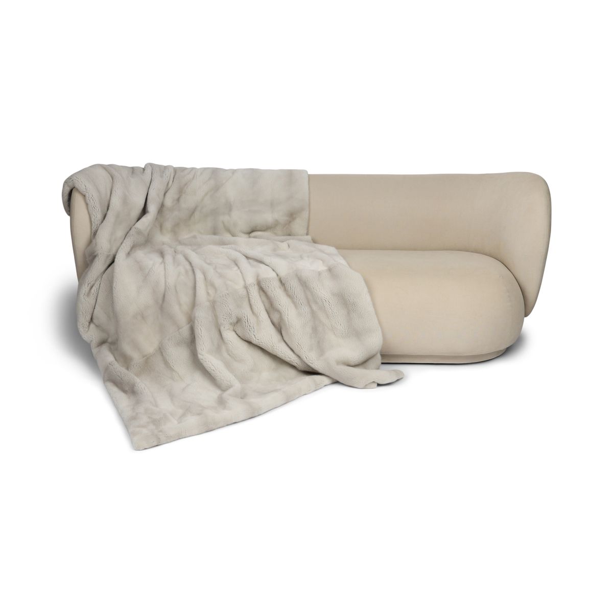 Mink Throw | Cashmere Backing | Sapphire Cross | 140x190 cm