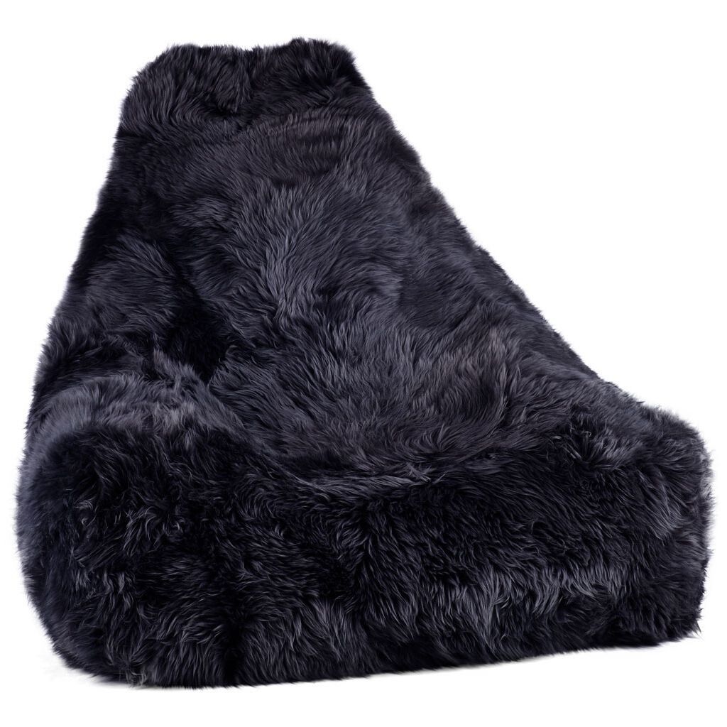 Sheepskin Bean Bag Chair | Long Wool Navy